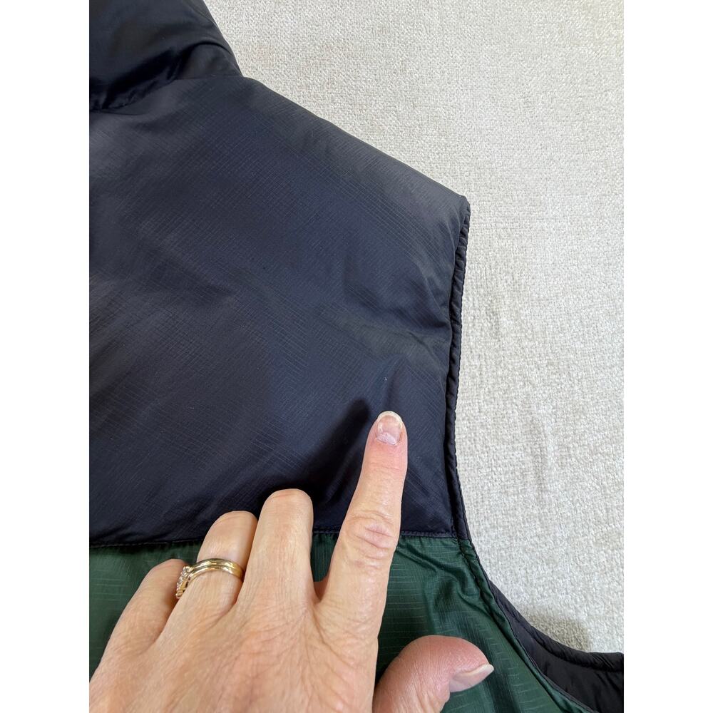 EBTEK Eddie Bauer Men's Green Black XL Goose Down Puffer Zip Front Vest Outdoor - Picture 9 of 11